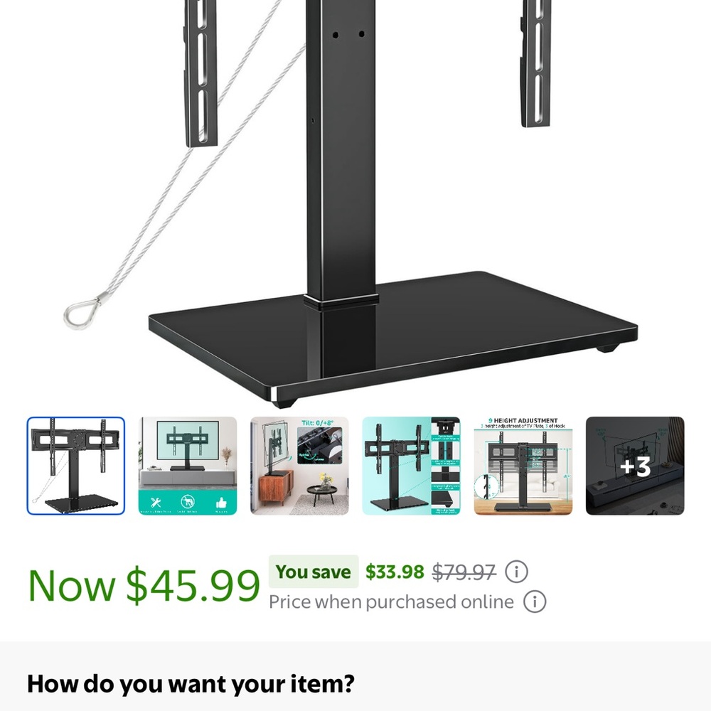 Tabletop tv mount/stand new in box